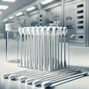 Sterile swabs in a laboratory environment with IPA equipment.